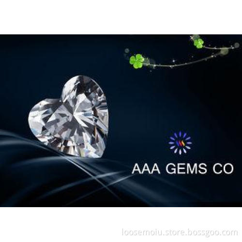 Synthetic Colorless Moissanite Heart Cutting Shape In Size